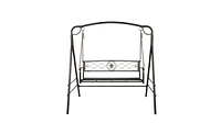 Slickblue Flat Tube Double Swing Chair with Slim Backrest Design