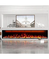 Mondawe 88" Smart Electric Fireplace,1500W,Sgs-Certified With 3 Top Light,13 Fuel Bed & Flame Colors