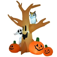Yescom 7.5 Ft Halloween Inflatables Outdoor Yard Decoration,Blowup Scary Led Tree,Ghost,Owl,Pumpkin 2024