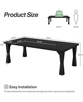 Tribesigns Modern Dining Table for 6-8 People, 70.87" Large Rectangle Kitchen Table with Sturdy Legs, Dinner Table Kitchen & Dining Room Furniture, Bl