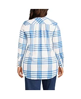 Lands' End Women's Plus Flannel Boyfriend Fit Long Sleeve Shirt