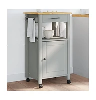 vidaXL Kitchen Trolley Monza 18.9"x15.7"x35.4" Solid Wood Pine