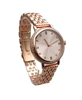 Olivia Pratt Gold Elegant Everyday Rhinestones Bezel Women Watch