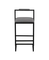 Slickblue Set of 2 Counter Height Barstools Modern Armless with Metal Legs