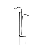 Ashman Premium Steel Ground Stake Shepherd's Hook 65 Inch Dual Sided, Black