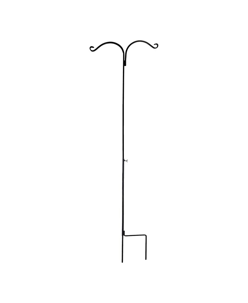 Ashman Premium Steel Ground Stake Shepherd's Hook 65 Inch Dual Sided, Black