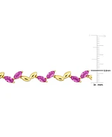 Lab-Created Pink Sapphire & Polished Marquise 17" Collar Necklace (20 ct. t.w.)