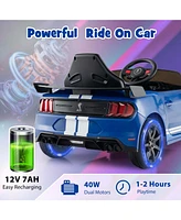 Costway 12V Licensed Ford Mustang Shelby GT500 Kids Ride on Car with Remote Control