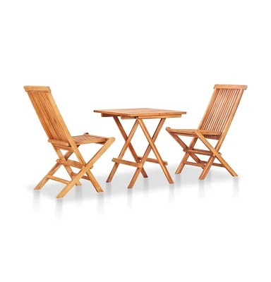 vidaXL 3 Piece Folding Bistro Set Solid Teak Wood