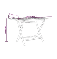 vidaXL Folding Patio Table Gray 47.2"x27.6"x29.5" Solid Wood Teak