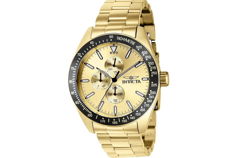 Invicta Men's 38970 Aviator Quartz Multifunction Gold Dial Watch