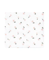 Hudson Baby Infant Girl Cotton Poly Flannel Receiving Blankets, Sage Floral, One Size