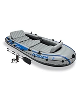 Intex Excursion 5 Person Inflatable Fishing Raft Boat with Composite Motor Mount