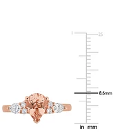 Morganite (1 ct. t.w.) & Diamond (3/8 Pear Ring 14k Rose Gold