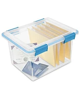 Sterilite Large 32 Qt Home Storage Container Tote with Latching Lids, (4 Pack)