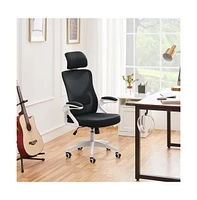 Yaheetech High Back Office Chair with 90° Flip-up Armrest