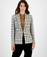 Tahari Asl Women's Faux Double-Breasted Tweed Blazer