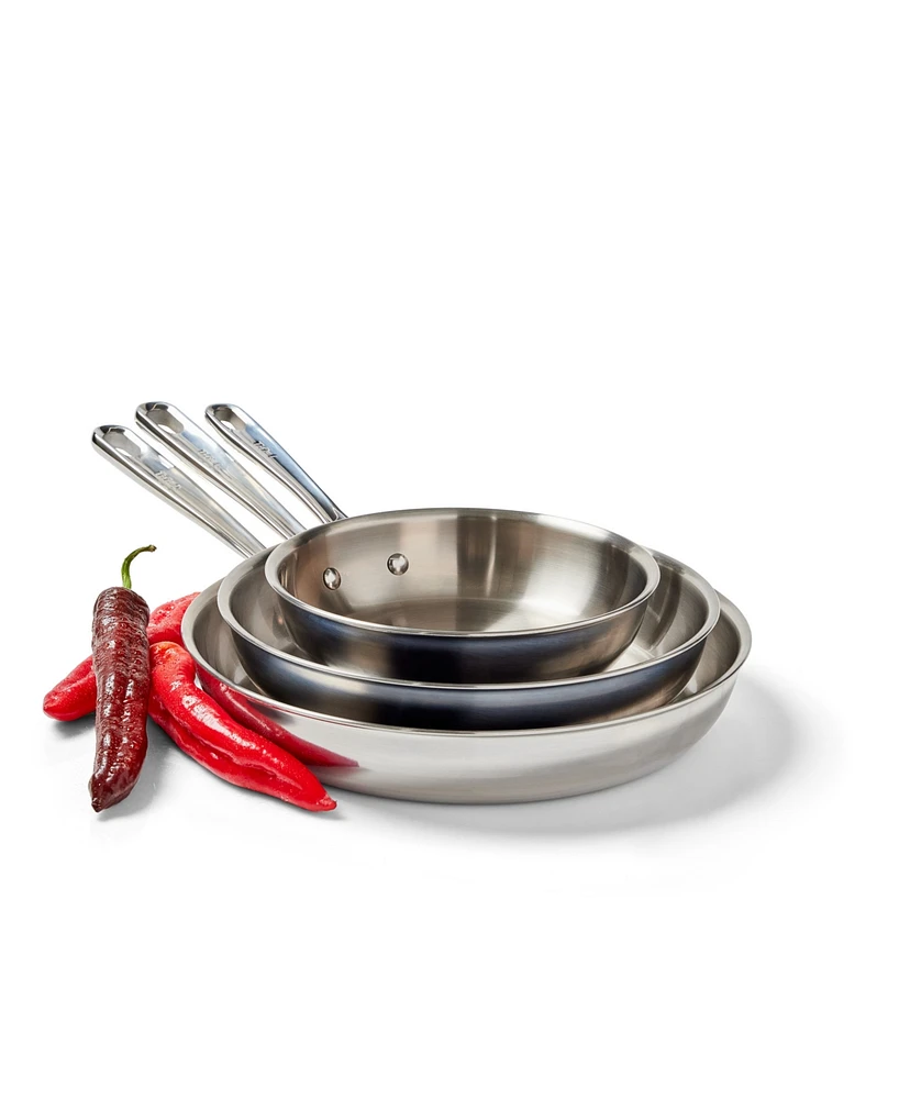 T-Fal Pro Tri-Ply Stainless Steel, 3 Piece Frypan Set
