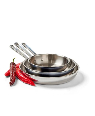 T-Fal Pro Tri-Ply Stainless Steel, 3 Piece Frypan Set