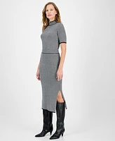 Anne Klein Women's Sweater-Knit Skirt Side-Slit Midi