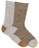 Gold Toe Women's 2-Pk. Casual Soft Cable Crew Socks