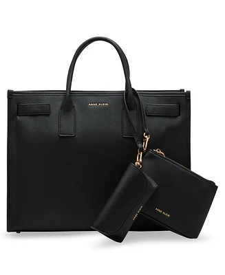 Anne Klein Women's 3 Piece Work Tote Bag Gift Set