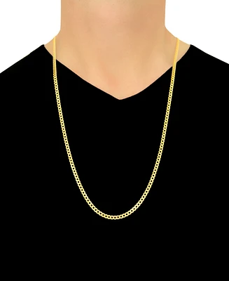 30" Open Curb Link Chain Necklace (3-5/8mm) in Solid 14k Gold