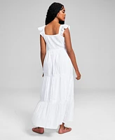 And Now This Women's Cotton Ruffled Tiered Maxi Dress, Created for Macy's