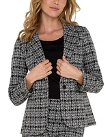 Liverpool Los Angeles Women's Plaid Sweater Blazer