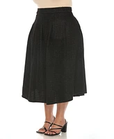 White Mark Plus Flared Tweed Skirt