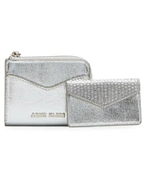 Anne Klein 2 Piece Envelope Flap Curved Wallet with Rhinestones