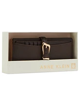 Anne Klein 2 Piece Gift Set with Sculpted Buckle Wallet and Removeable Card Organizer