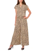 Vince Camuto Women's Printed Smocked-Waist Wide-Leg Pants