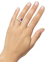 Amethyst (7/8 ct. t.w.) & Lab Grown White Sapphire Accent Coil Ring 14k Gold-Plated Sterling Silver (Also Additional Gemstones)