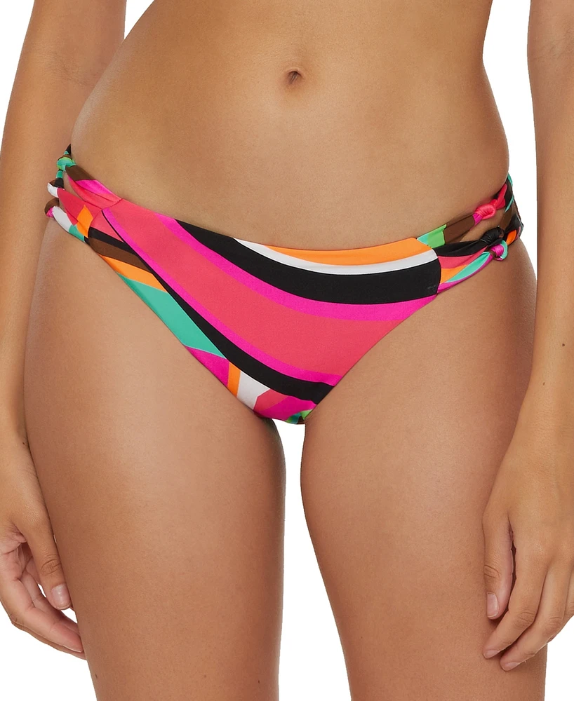 Trina Turk Women's Swoop Print Reverisble Knotted Hipster Bikini Bottoms, Created for Macy's