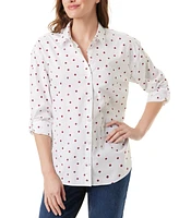 Gloria Vanderbilt Women's Amanda Printed Cotton Button-Front Shirt