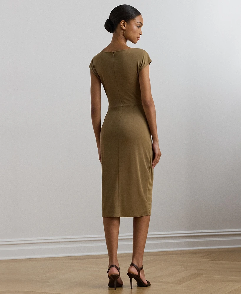 Lauren Ralph Women's Ring-Trim Jersey Cap-Sleeve Dress