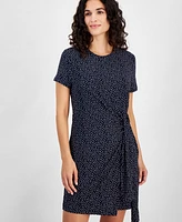 Nautica Jeans Women's Dot-Print Tie-Side Dress