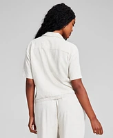 And Now This Women's Crochet-Lace-Trim Camp Shirt, Created for Macy's