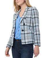 Jones New York Petite Plaid Open-Front Blazer