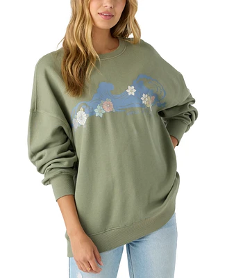 O'Neill Juniors' Oversized Graphic Crewneck Sweatshirt