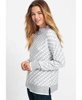 Olsen Women's Polkadot Funnel Neck Sweater