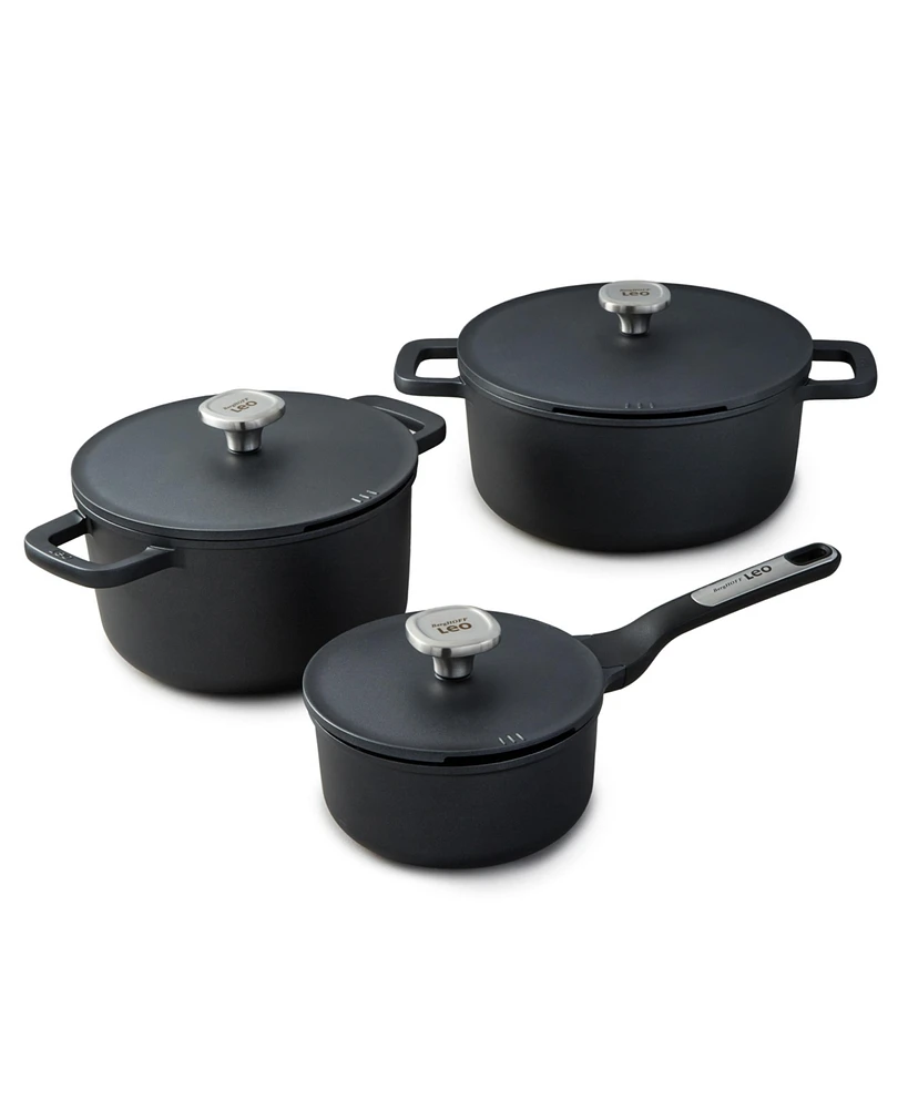 BergHOFF Leo Phantom 6pc Nonstick Ceramic Cookware Set, Recycled