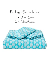 Chanasya Premium Blue Aqua Abstract Duvet Cover Set