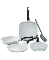 BergHOFF Leo Glints 5Pc Ceramic Nonstick Cookware Set, Spirit, Recycled