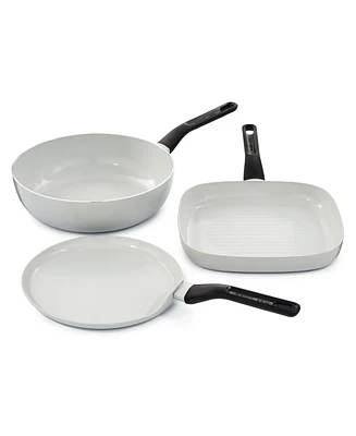 BergHOFF Leo Glints 3pc Ceramic Nonstick Cookware Set, Spirit, Recycled