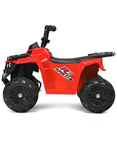 Costway 6V Battery Powered Kids Ride On Atv 4-Wheeler Quad w/ MP3 & Led Headlight