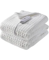 Caromio Waffle Sherpa Electric Heated Throw Blanket, 50" x 60"