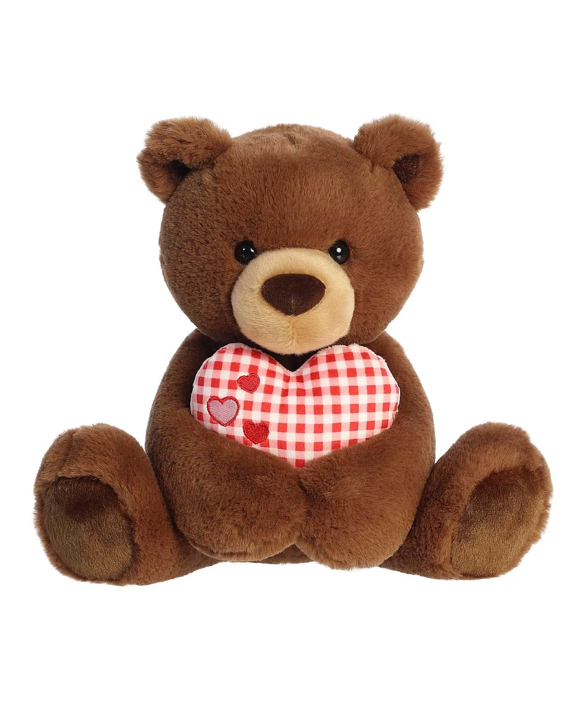 Aurora Medium Sweetheart Snuggles Valentine Heartwarming Plush Toy Chocolate 12"