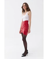 Nocturne Women's Faux Patent Leather Mini Skirt